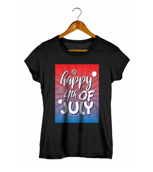 4th of July Women Casual T-shirt Red